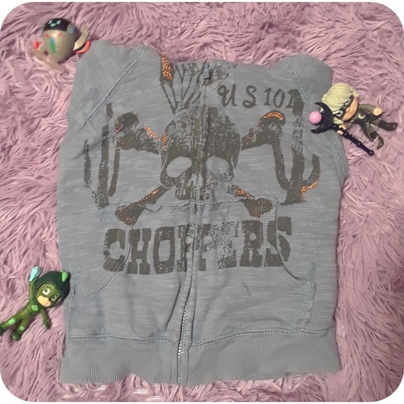 Blue-gray skull baby jacket - Picture 1 of 2